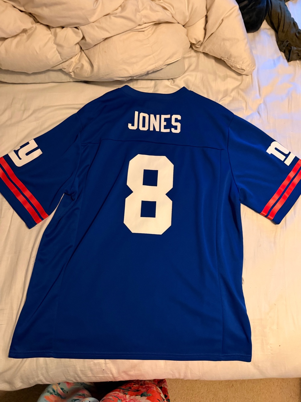 NFL Daniel Jones of NY Giants Jersey with White Number 8